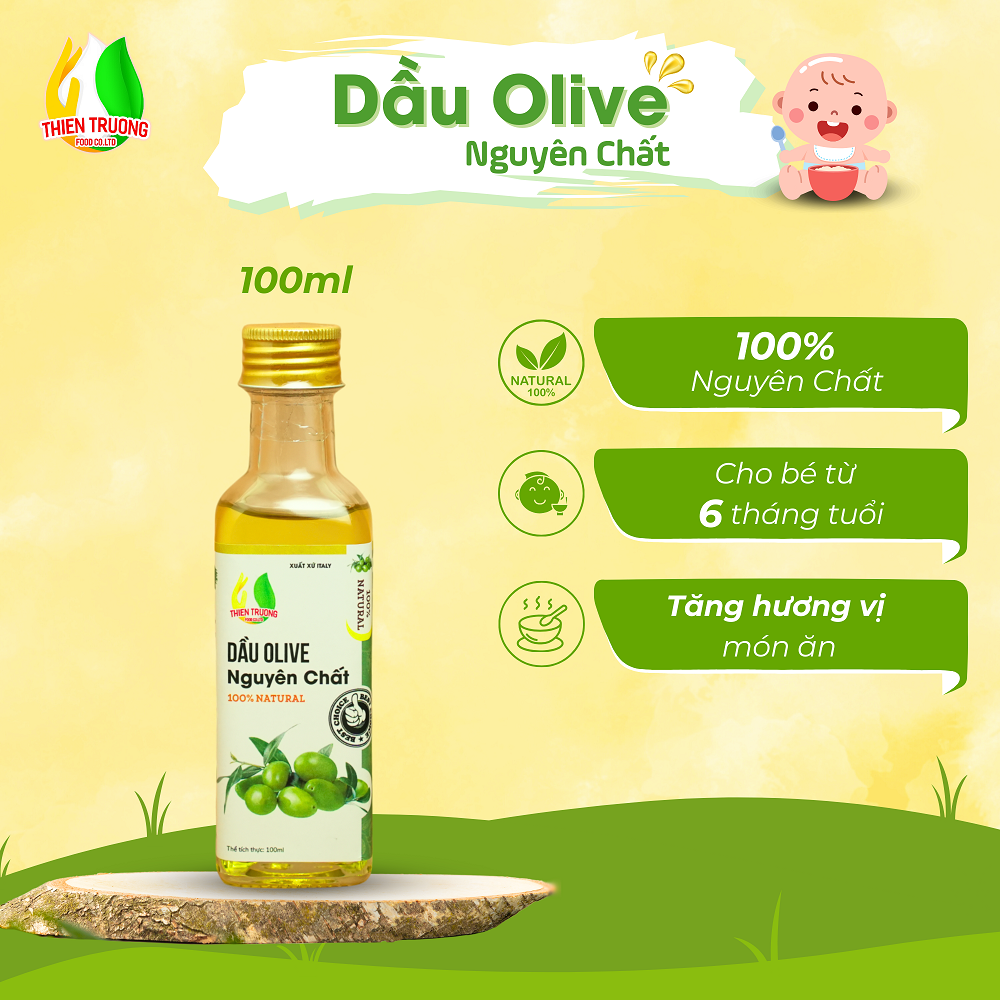 Dầu olive nguyên chất Thiên Trường Food dành cho trẻ em trong giai đoạn ăn dăm từ 6 tháng tuổi