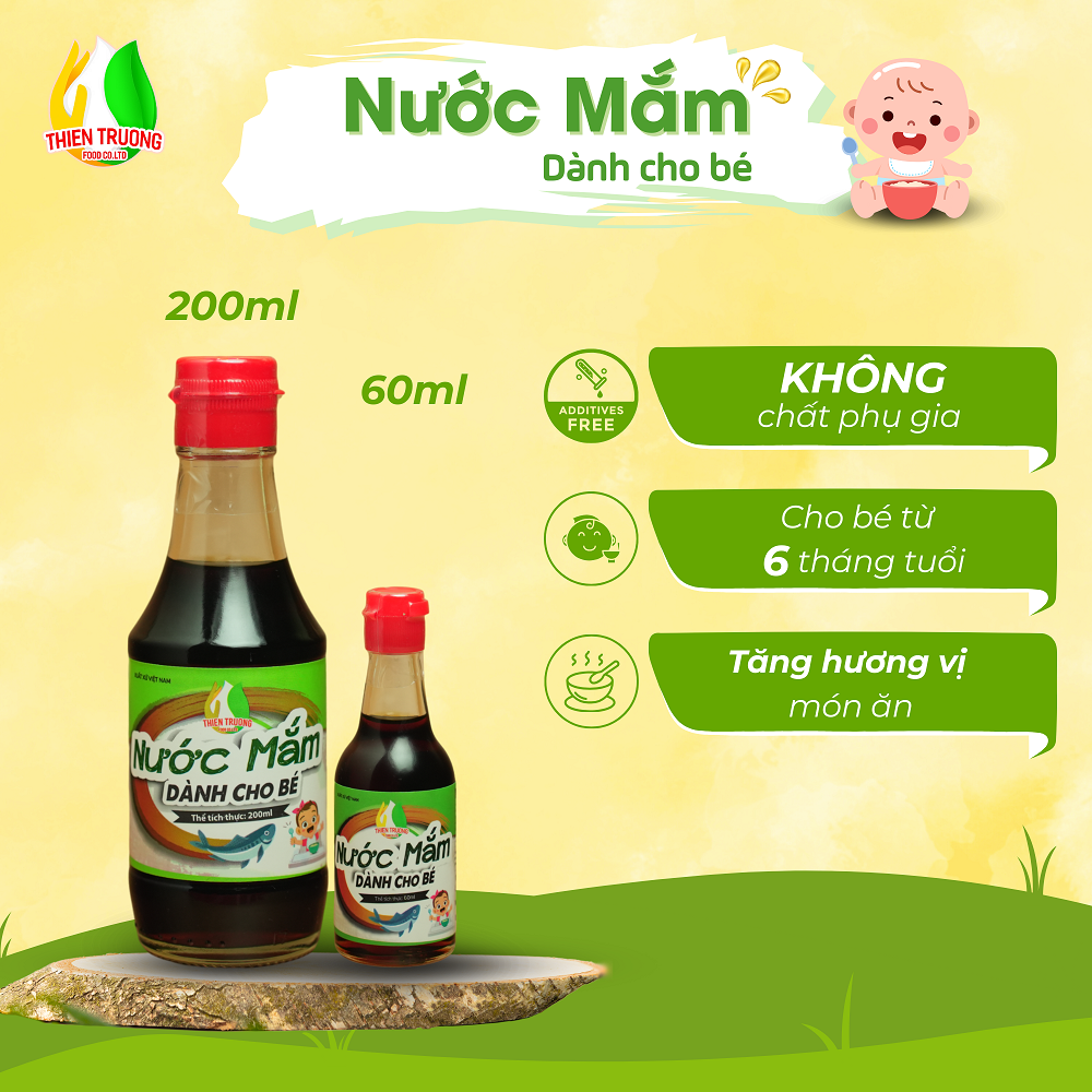 Nước mắm ăn dặm Thiên Trường Food dành cho trẻ em trong giai đoạn ăn dặm từ 6 tháng tuổi